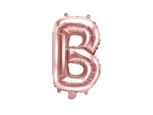 Folijas balons Burts "B" 35 cm, rozā/zeltains цена и информация | Шарики | 220.lv