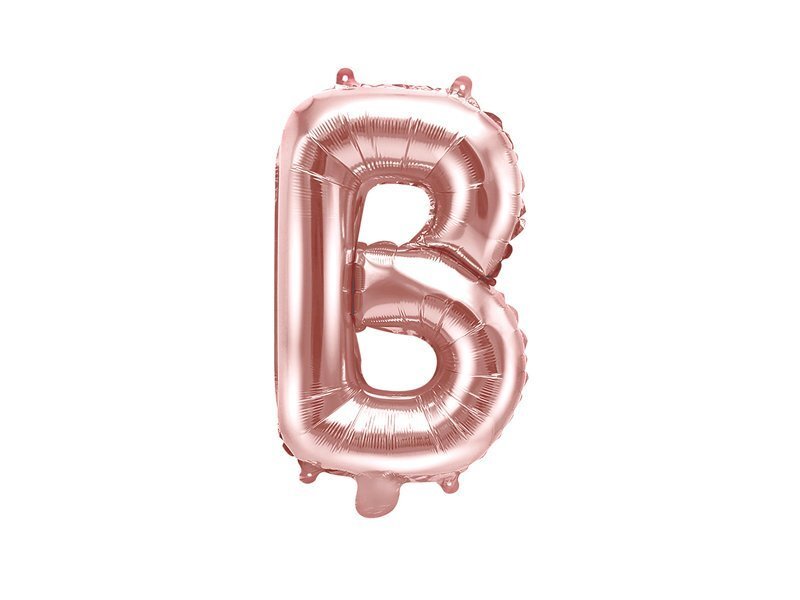 Folijas baloni Burts "B" 35 cm, zeltaini/rozā, 50 gab. цена и информация | Baloni | 220.lv