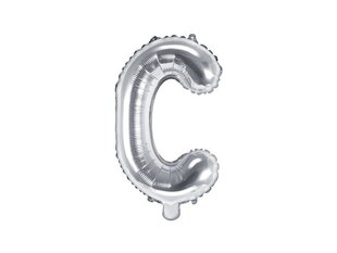 Folijas baloni Burts "C" 35 cm, sudrabaini, 50 gab. цена и информация | Шары | 220.lv