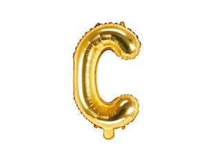 Folijas balons Burts "C" 35 cm, zeltains cena un informācija | Baloni | 220.lv