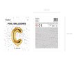 Folijas baloni Burts "C" 35 cm, zeltaini, 50 gab. цена и информация | Baloni | 220.lv