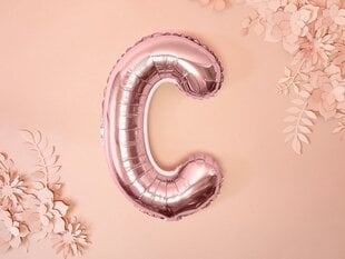 Folijas balons Burts "C" 35 cm, rozā/zeltains cena un informācija | Baloni | 220.lv