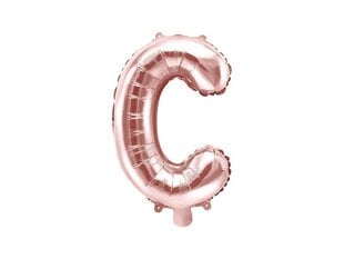 Folijas balons Burts "C" 35 cm, rozā/zeltains цена и информация | Шарики | 220.lv