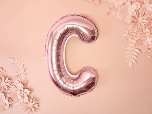 Folijas baloni Burts "C" 35 cm, zeltaini/rozā, 50 gab. цена и информация | Шары | 220.lv