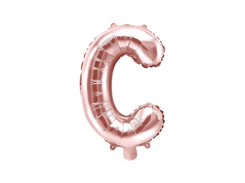 Folijas baloni Burts "C" 35 cm, zeltaini/rozā, 50 gab. cena un informācija | Baloni | 220.lv