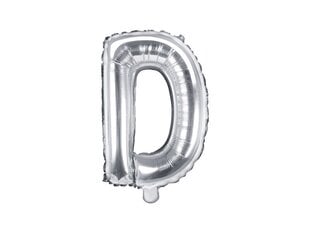 Folijas balons Burts "D" 35 cm, sudrabains цена и информация | Шары | 220.lv