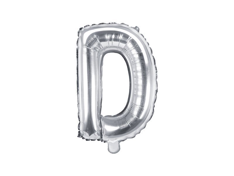 Folijas balons Burts "D" 35 cm, sudrabains цена и информация | Baloni | 220.lv