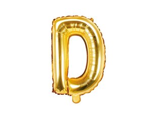 Folijas baloni Burts "D" 35 cm, zeltaini, 50 gab. cena un informācija | Baloni | 220.lv