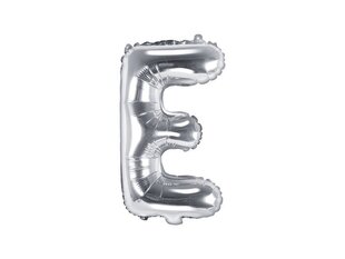 Folijas balons Burts "E" 35 cm, sudrabains cena un informācija | Baloni | 220.lv