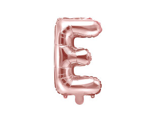 Folijas balons Burts "E" 35 cm, rozā/zeltains цена и информация | Шарики | 220.lv
