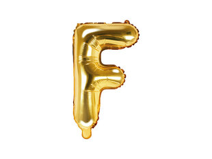 Folijas balons Burts "F" 35 cm, zeltains cena un informācija | Baloni | 220.lv