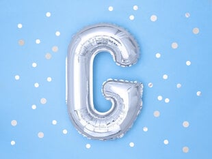 Folijas balons Burts "G" 35 cm, sudrabains cena un informācija | Baloni | 220.lv