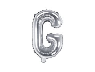 Folijas balons Burts "G" 35 cm, sudrabains cena un informācija | Baloni | 220.lv