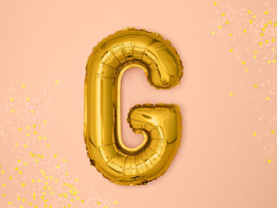 Folijas balons Burts "G" 35 cm, zeltains cena un informācija | Baloni | 220.lv