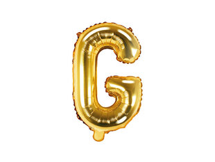 Folijas balons Burts "G" 35 cm, zeltains cena un informācija | Baloni | 220.lv