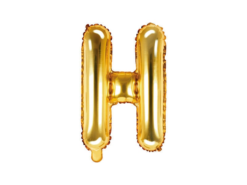 Folijas balons Burts "H" 35 cm, zeltains cena un informācija | Baloni | 220.lv