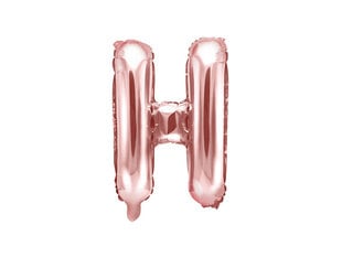 Folijas balons Burts "H" 35 cm, rozā/zeltains цена и информация | Шарики | 220.lv