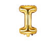 Folijas balons Burts "I" 35 cm, zeltains cena un informācija | Baloni | 220.lv