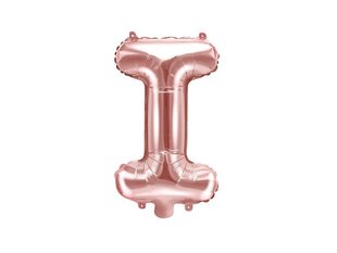 Folijas balons Burts "I" 35 cm, rozā/zeltains цена и информация | Шарики | 220.lv