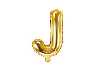 Folijas balons Burts "J" 35 cm, zeltains cena un informācija | Baloni | 220.lv