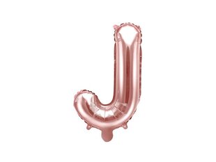 Folijas balons Burts "J" 35 cm, rozā/zeltains цена и информация | Шарики | 220.lv