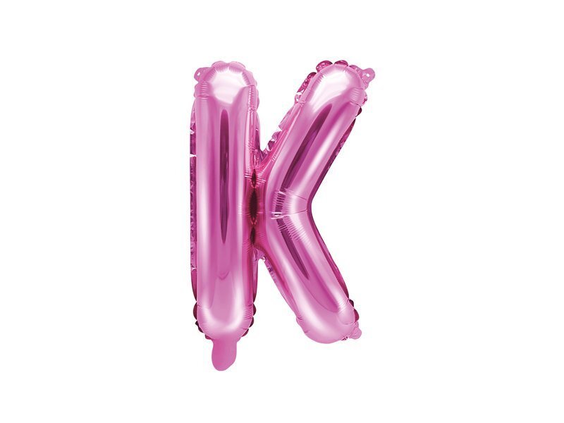 Folijas balons Burts "K" 35 cm, rozā cena un informācija | Baloni | 220.lv