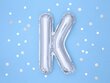 Folijas balons Burts "K" 35 cm, sudrabains цена и информация | Baloni | 220.lv