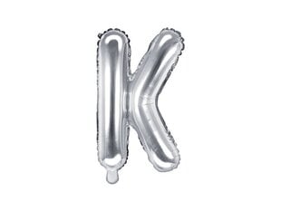Folijas baloni Burts "K" 35 cm, sudrabaini, 50 gab. цена и информация | Шары | 220.lv