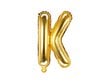 Folijas balons Burts "K" 35 cm, zeltains cena un informācija | Baloni | 220.lv
