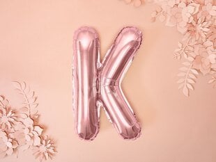 Folijas balons Burts "K" 35 cm, rozā/zeltains цена и информация | Шарики | 220.lv