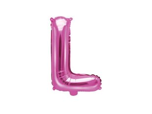 Folijas balons Burts "L" 35 cm, rozā цена и информация | Шарики | 220.lv