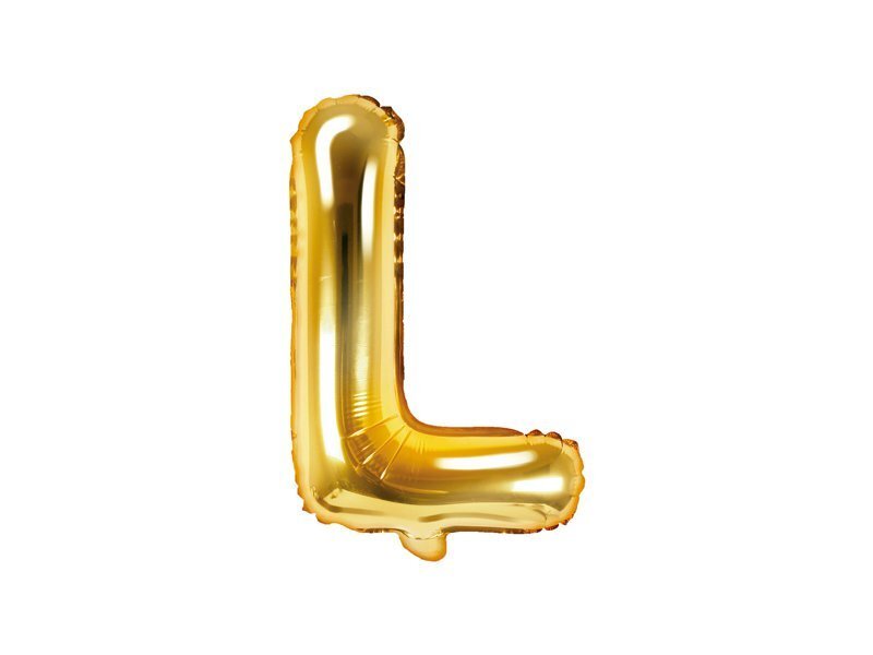 Folijas balons Burts "L" 35 cm, zeltains цена и информация | Baloni | 220.lv