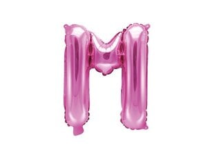 Folijas balons Burts "M" 35 cm, rozā cena un informācija | Baloni | 220.lv