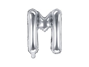 Folijas balons Burts "M" 35 cm, sudrabains цена и информация | Шары | 220.lv