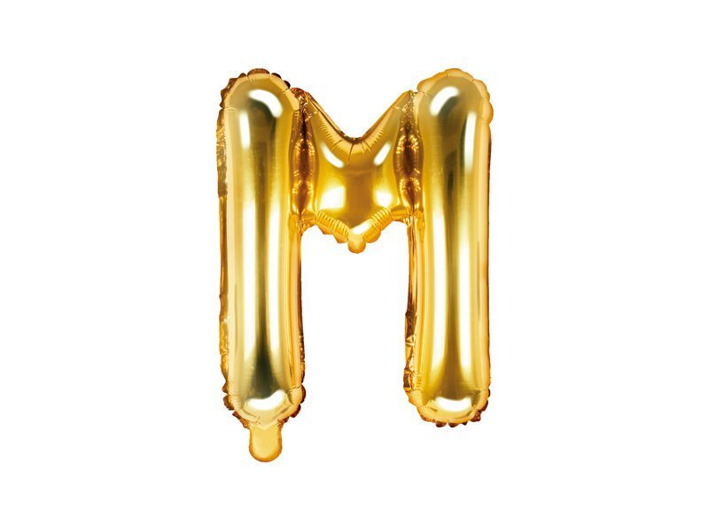 Folijas balons Burts "M" 35 cm, zeltains cena un informācija | Baloni | 220.lv