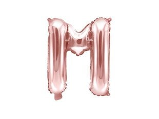 Folijas balons Burts "M" 35 cm, rozā/zeltains cena un informācija | Baloni | 220.lv