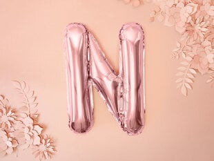 Folijas baloni Burts "N" 35 cm, zeltaini/rozā, 50 gab. cena un informācija | Baloni | 220.lv