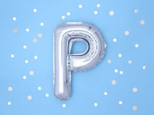 Folijas balons Burts "P" 35 cm, sudrabains цена и информация | Шарики | 220.lv