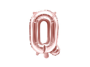Folijas balons Burts "Q" 35 cm, rozā/zeltains цена и информация | Шарики | 220.lv