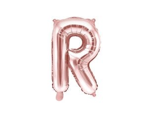 Folijas balons Burts "R" 35 cm, rozā/zeltains цена и информация | Шарики | 220.lv