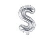 Folijas balons Burts "S" 35 cm, sudrabains cena un informācija | Baloni | 220.lv