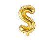 Folijas balons Burts "S" 35 cm, zeltains cena un informācija | Baloni | 220.lv