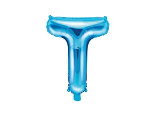 Folijas balons Burts "T" 35 cm, zils cena un informācija | Baloni | 220.lv
