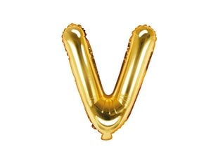 Воздушный шарик из фольги Буква "V" 35 см, золотистый цена и информация | Шары | 220.lv