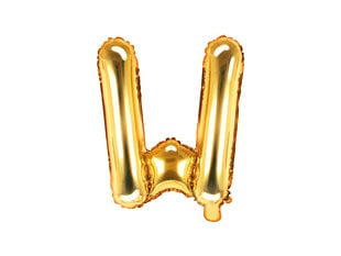 Фольгированный воздушный шар Буква "W" 35 см, золото цена и информация | Шарики | 220.lv
