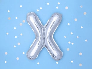 Folijas balons Burts "X" 35 cm, sudrabains цена и информация | Шарики | 220.lv