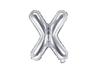 Folijas balons Burts "X" 35 cm, sudrabains цена и информация | Шарики | 220.lv