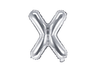 Folijas baloni Burts "X" 35 cm, sudrabaini, 50 gab. цена и информация | Шарики | 220.lv