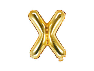 Folijas baloni Burts "X" 35 cm, zeltaini, 50 gab. цена и информация | Шарики | 220.lv
