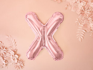 Folijas baloni Burts "X" 35 cm, zeltaini/rozā, 50 gab. цена и информация | Шарики | 220.lv